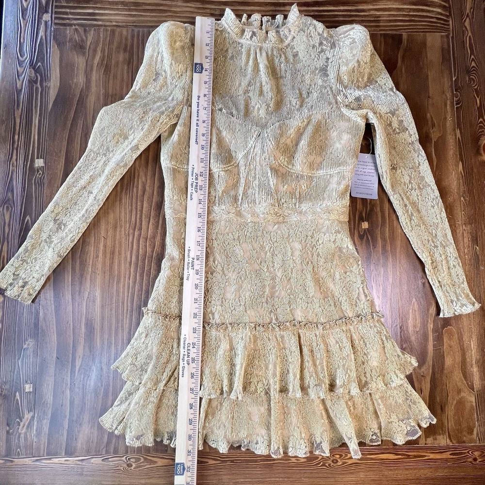 NWT Saylor Adria Mini Dress Gold Shimmer Women's Size Small Party Cocktail - Picture 3 of 8